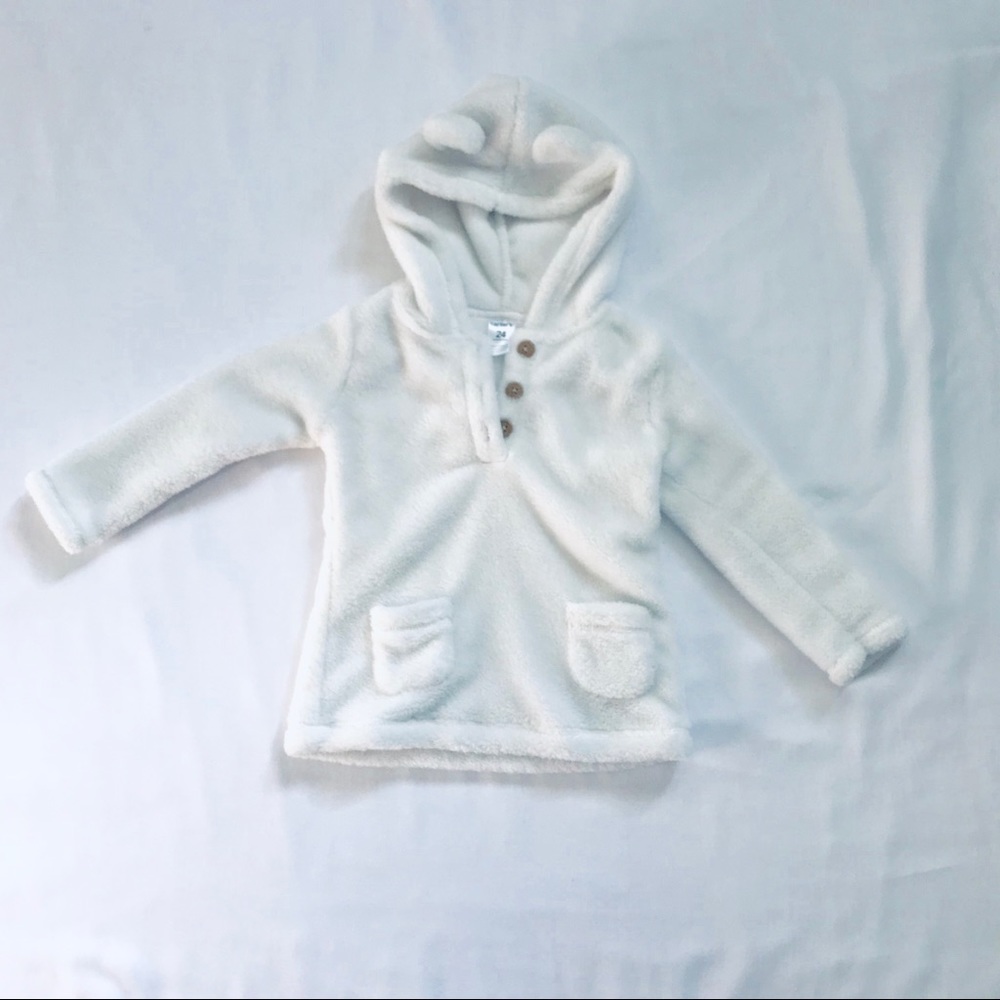 🐻Carter’s fleece hoodie with polar bear ears